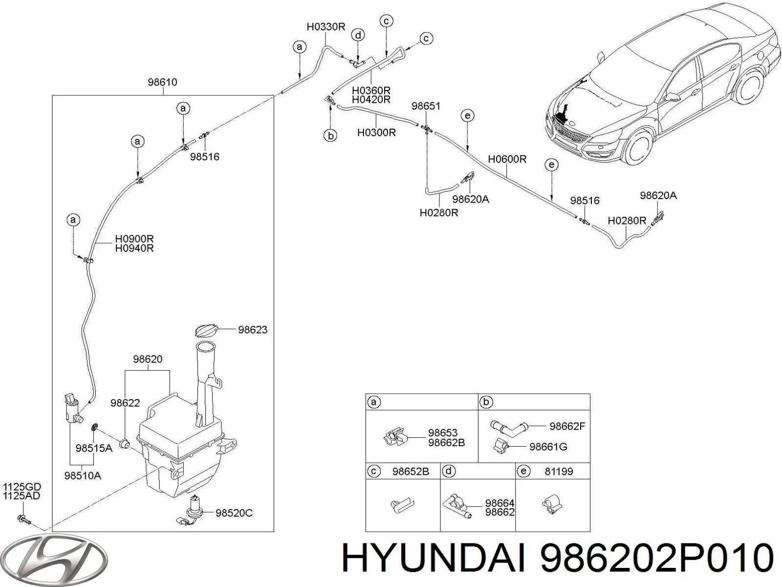 986202P010 Hyundai/Kia Бачок склоомивача