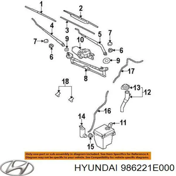 Бачок омивача скла 986221E000 Hyundai/Kia