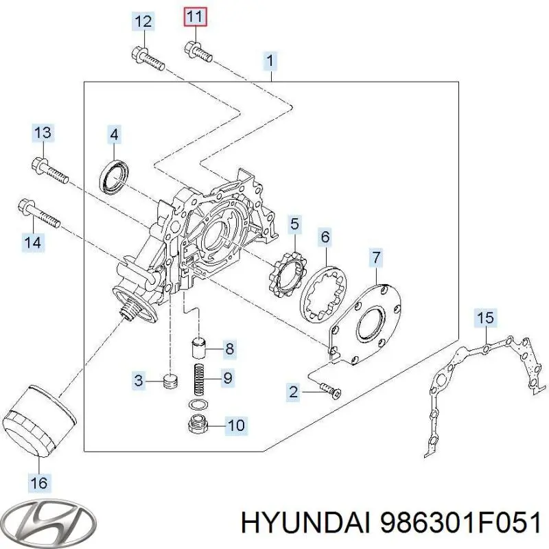 Купити 986301F051 Hyundai/Kia Форсунка омивача скла лобового, права