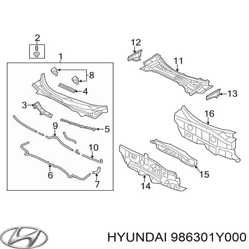 986301Y000 Hyundai/Kia Сопло склоомивача вітрового скла