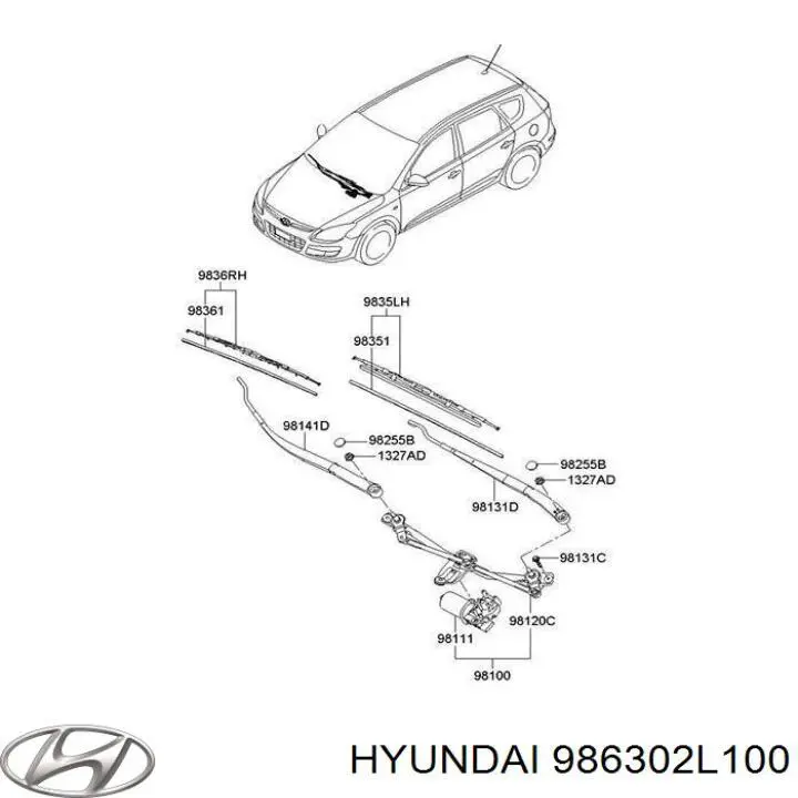 Сопло омивача лобового скла Hyundai/Kia 986302L100 ціна, від 11.56 USD