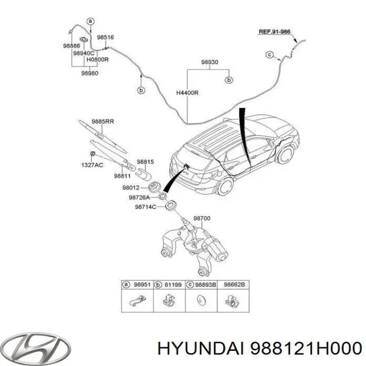 Купити 988121H000 Hyundai/Kia Заглушка гайки кріплення повідка заднього двірника