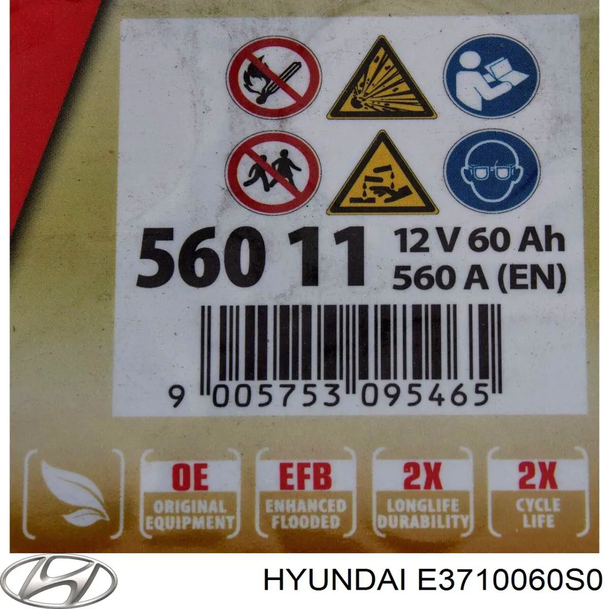 E3710060S0 Hyundai/Kia Авто акумулятор