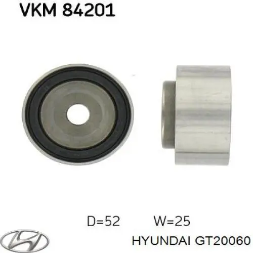 GT20060 Hyundai/Kia ролик ременя грм, паразитний