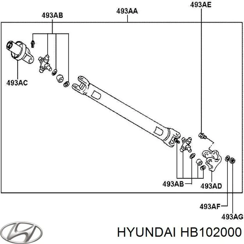 Вал карданний задній, у зборі Hyundai/Kia HB102000 ціна, від 169.11 USD