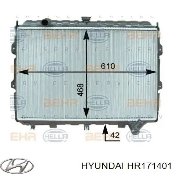 Купити HR171401 Hyundai/Kia Радіатор двигуна