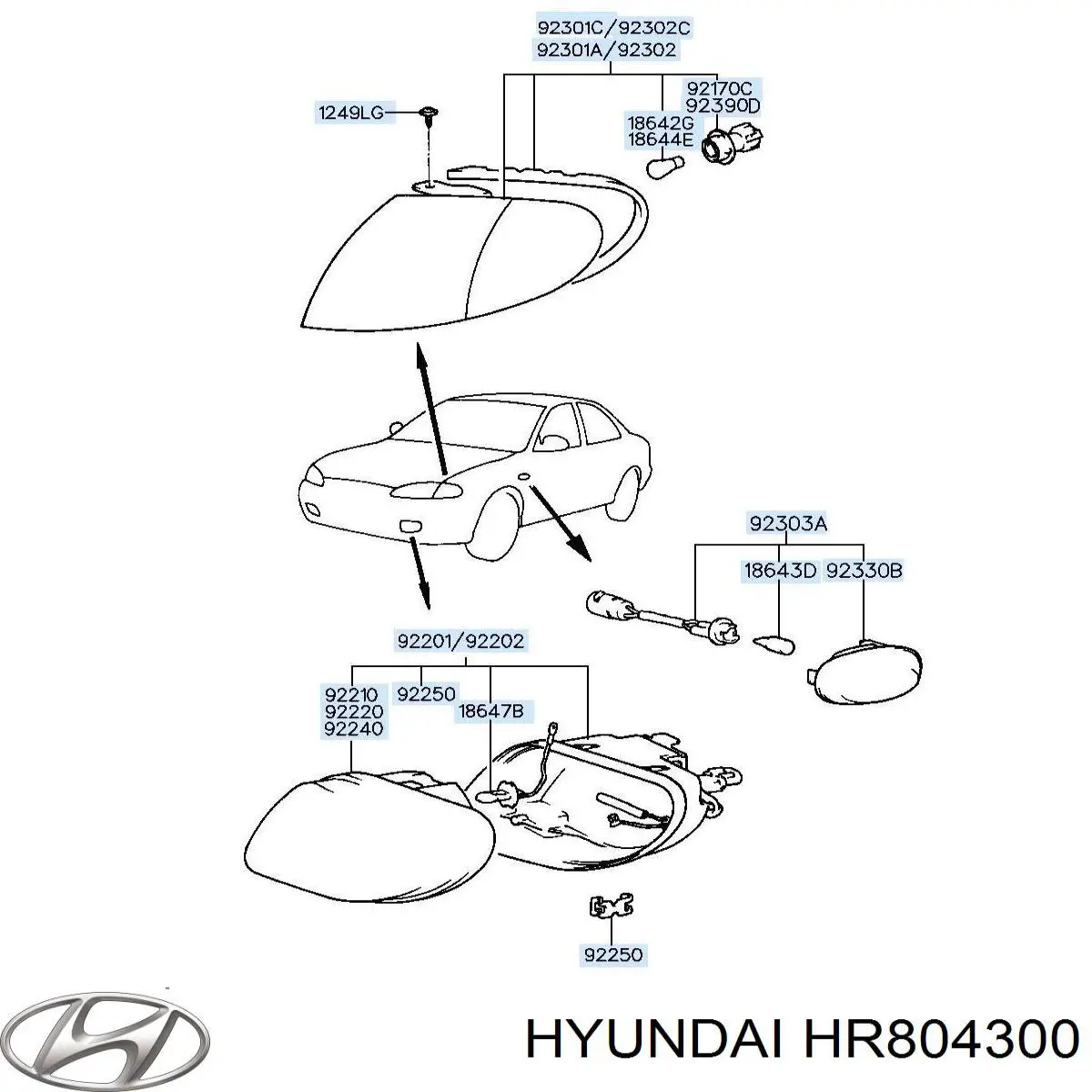 HR804301 Hyundai/Kia покажчик повороту лівий