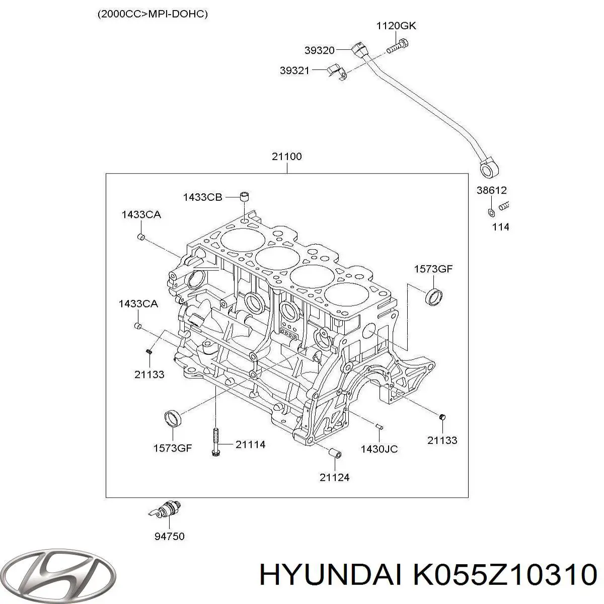 K055Z10310 Hyundai/Kia блок циліндрів двигуна