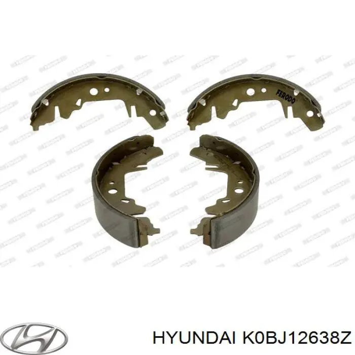 K0BJ12638Z Hyundai/Kia колодки гальмові задні, барабанні