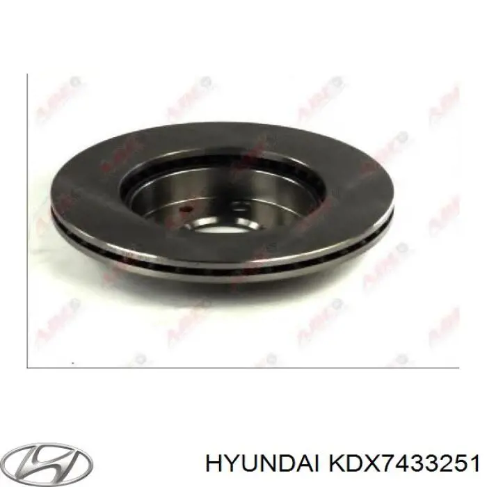 Диск переднього гальма Hyundai/Kia KDX7433251 ціна, від 21.68 USD