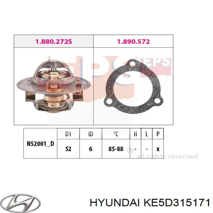 Автомобільний термостат Hyundai/Kia KE5D315171 ціна, від 8.70 USD