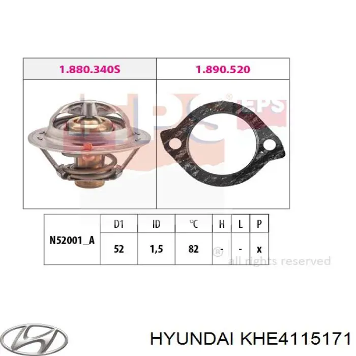 KHE4115171 Hyundai/Kia термостат