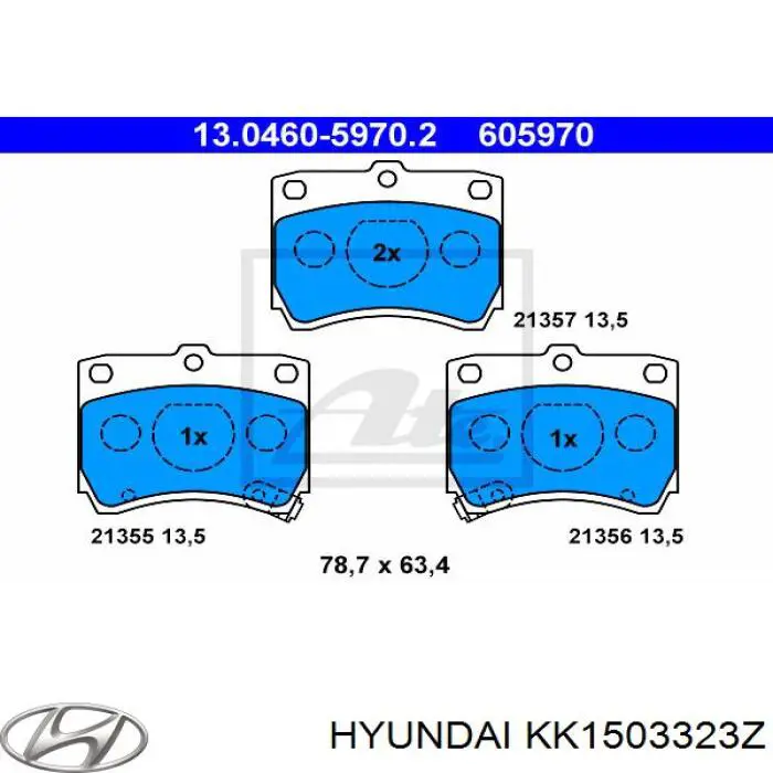 Гальмівні колодки Hyundai/Kia KK1503323Z ціна, від 12.78 USD
