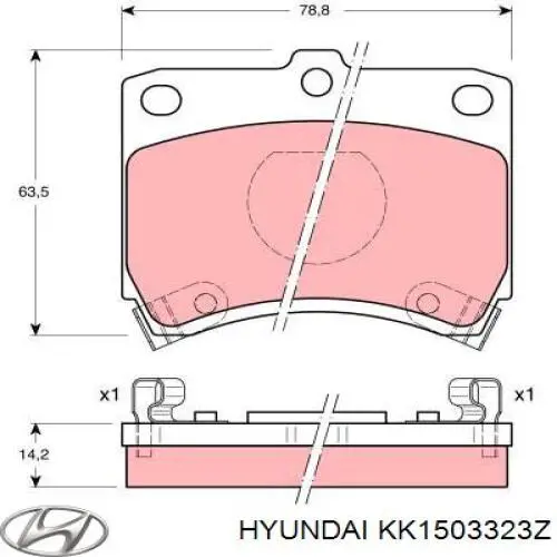 KK1503323Z Hyundai/Kia колодки гальмівні передні, дискові