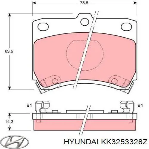 KK3253328Z Hyundai/Kia колодки гальмівні передні, дискові