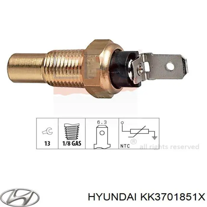 Купити KK3701851X Hyundai/Kia Датчик температури охолоджуючої рідини