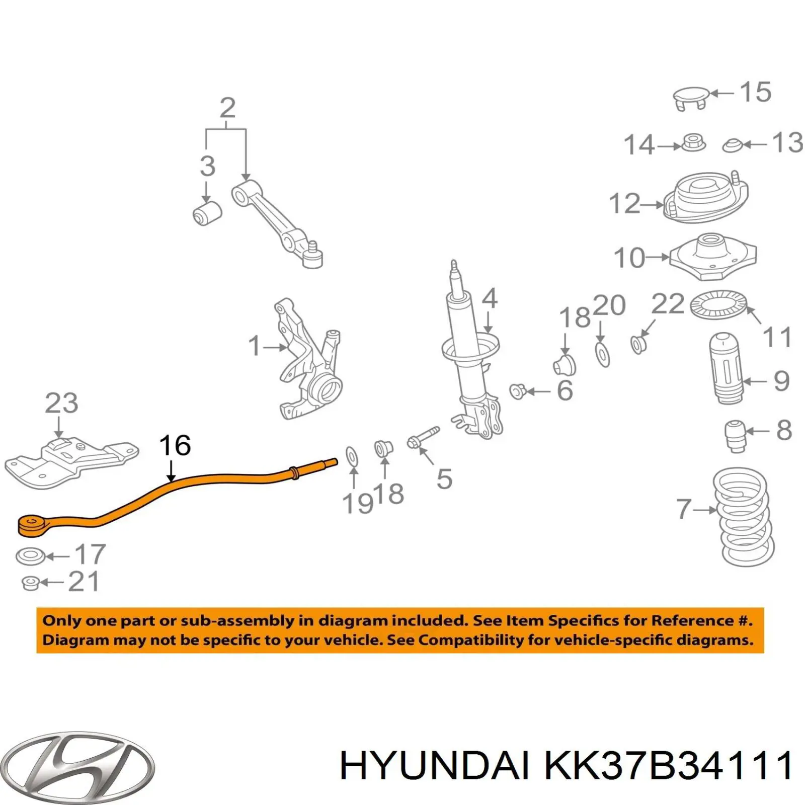 Буфер-відбійник амортизатора переднього Hyundai/Kia KK37B34111 ціна, від 3.29 USD