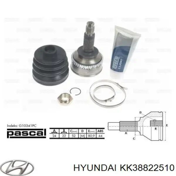 Купити KK38822510 Hyundai/Kia ШРКШ зовнішній передній, правий