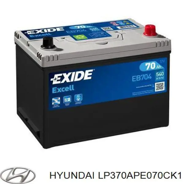 Купити Акумулятор Hyundai/Kia Ємність 70А/г LP370APE070CK1