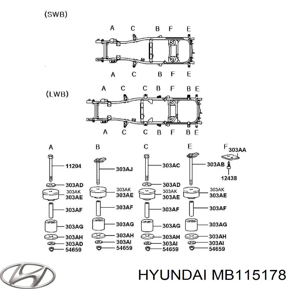Подушка рами (кріплення кузова) Hyundai/Kia MB115178 ціна, від 2.09 USD