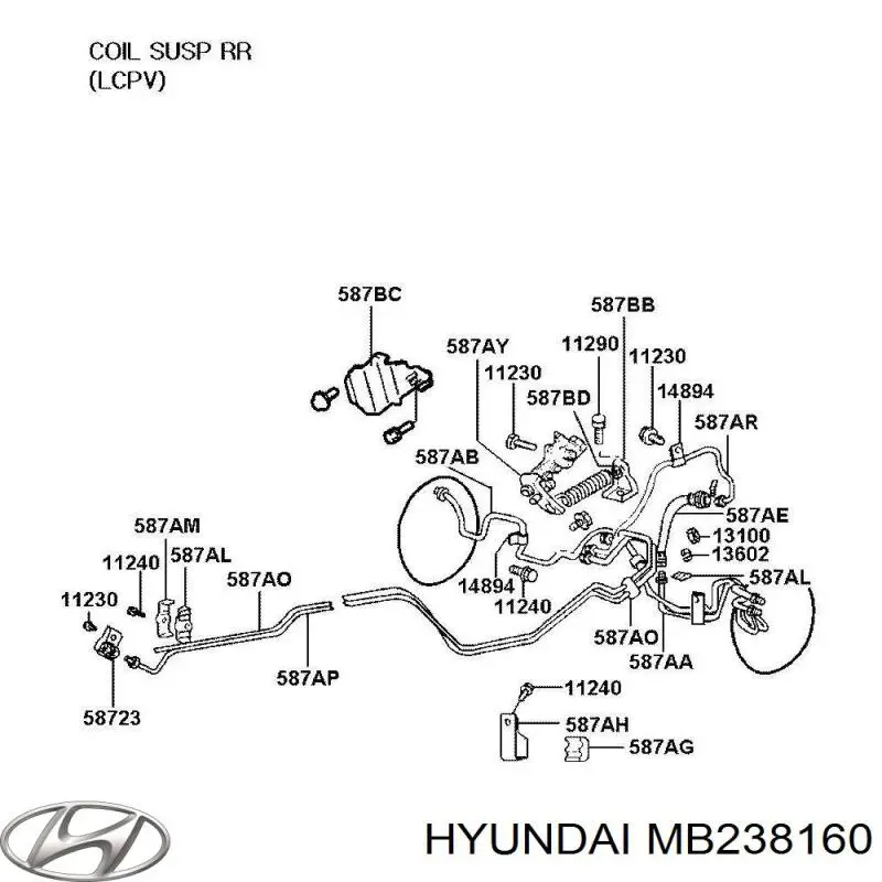 Hyundai/Kia шланг гальмівний задній