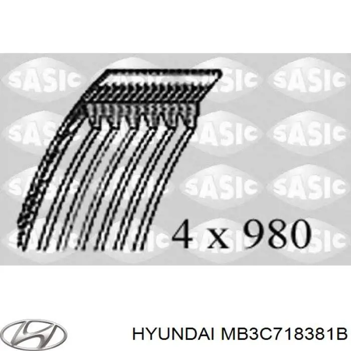 Ремінь генератора MB3C718381B Hyundai/Kia