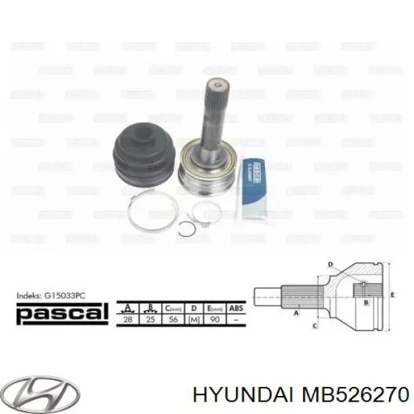 ШРУС зовнішній передній MB526270 Hyundai/Kia