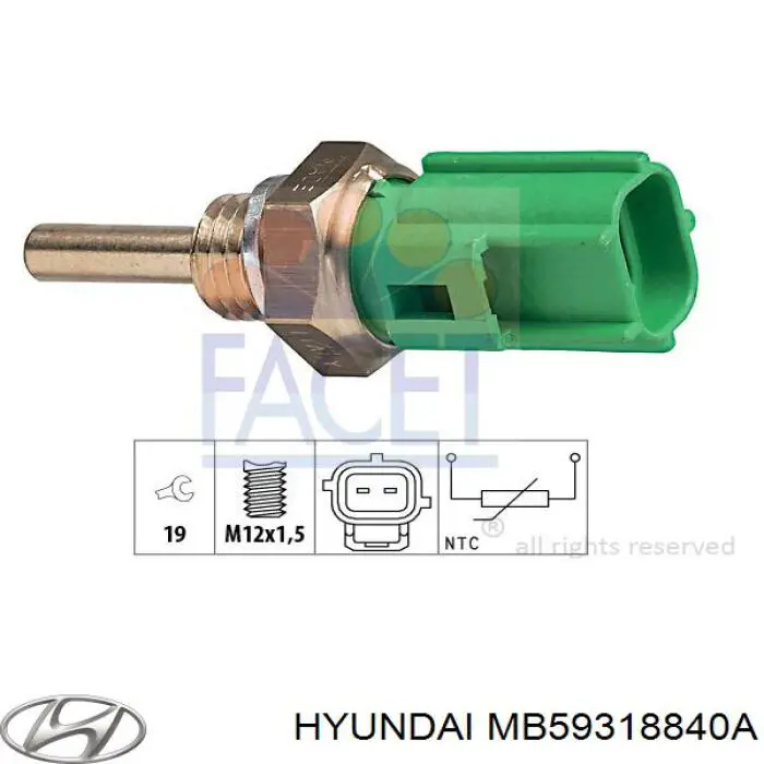 Термодатчик охолоджуючої рідини Hyundai/Kia MB59318840A ціна, від 6.83 USD