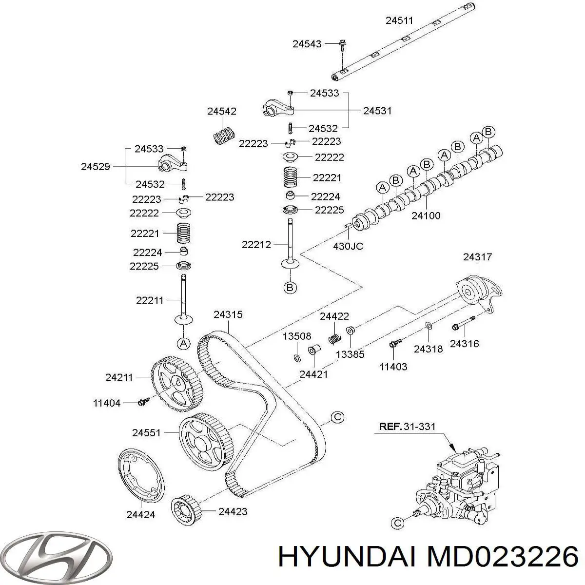 Коромисло клапана, рокер MD023226 Mitsubishi