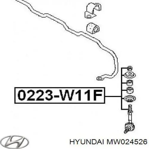 Втулка стабілізатора переднього, зовнішня Hyundai/Kia MW024526