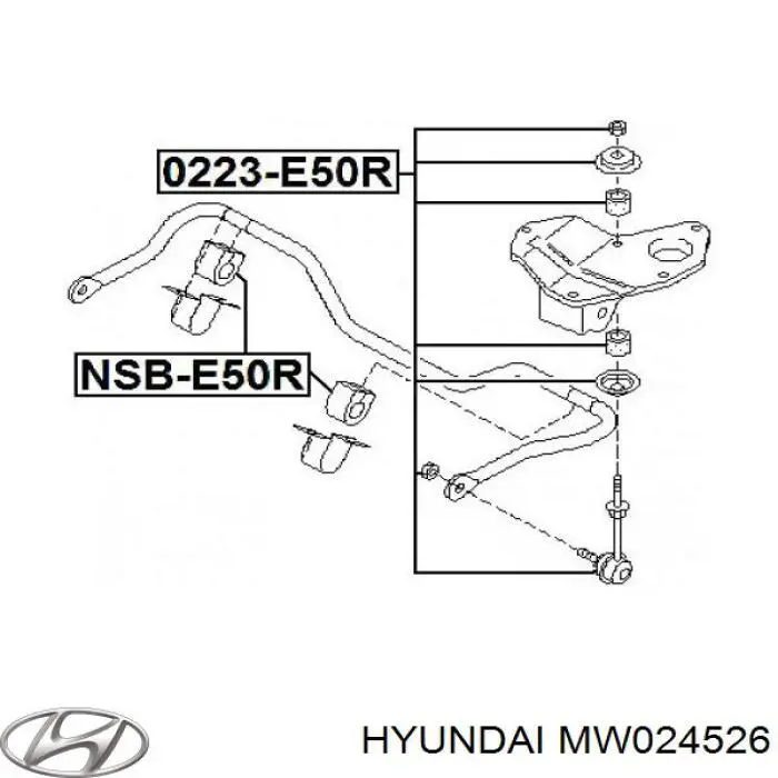 Втулка стабілізатора переднього, зовнішня Hyundai/Kia MW024526 ціна, від 0.38 USD