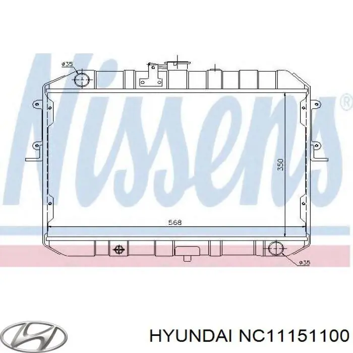 Радіатор охолодження двигуна NC11151100 Hyundai/Kia