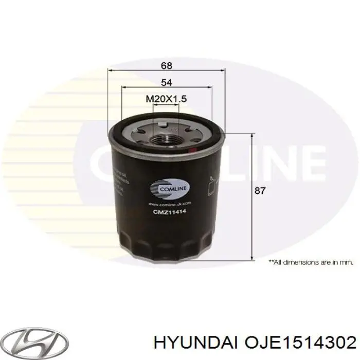 Купити OJE1514302 Hyundai/Kia Фільтр очищення масла відцентровий