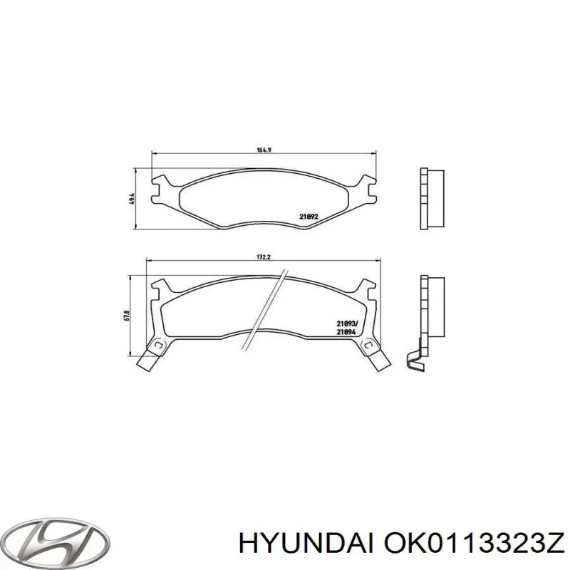 Тормозні колодки Hyundai/Kia OK0113323Z