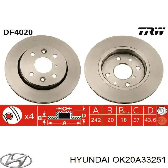 Купити OK20A33251 Hyundai/Kia Ротор гальмівний