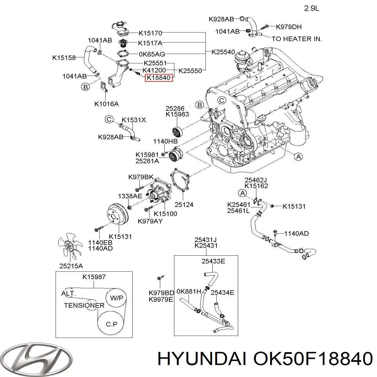 Датчик температури охолоджуючої рідини OK50F18840 Hyundai/Kia