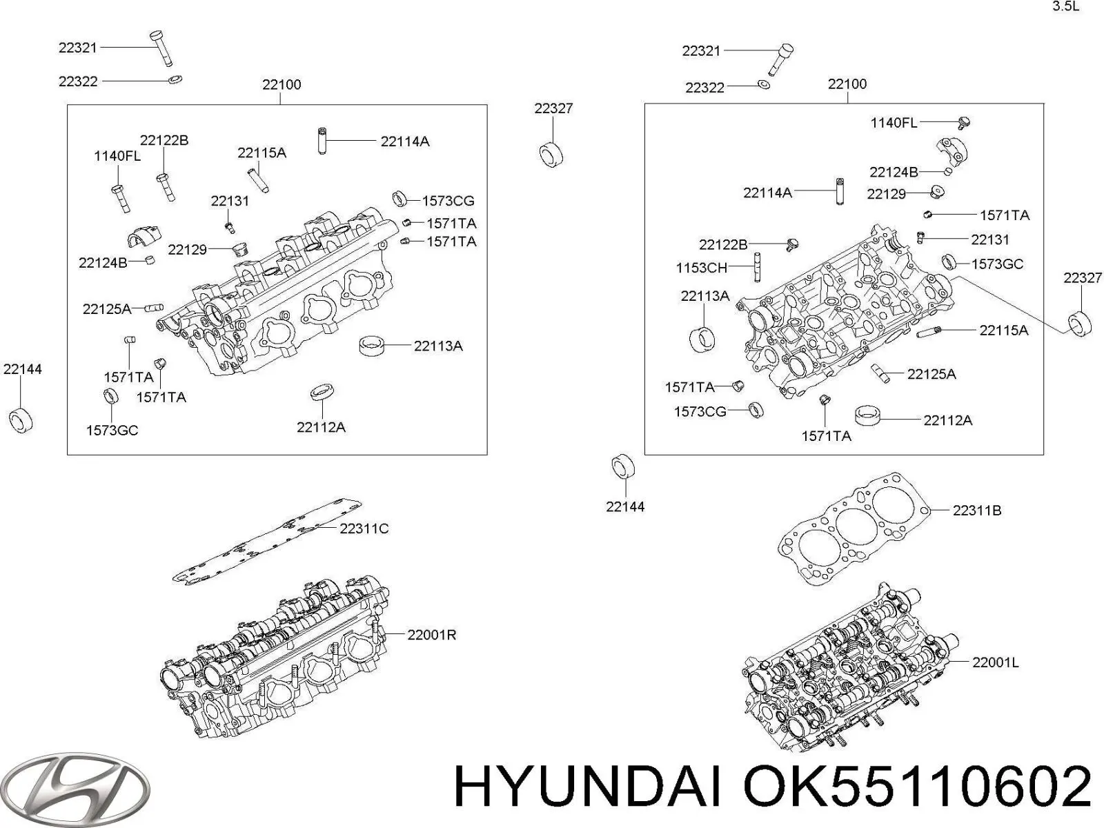 Купити OK55110602 Hyundai/Kia Сальник коленвала передній