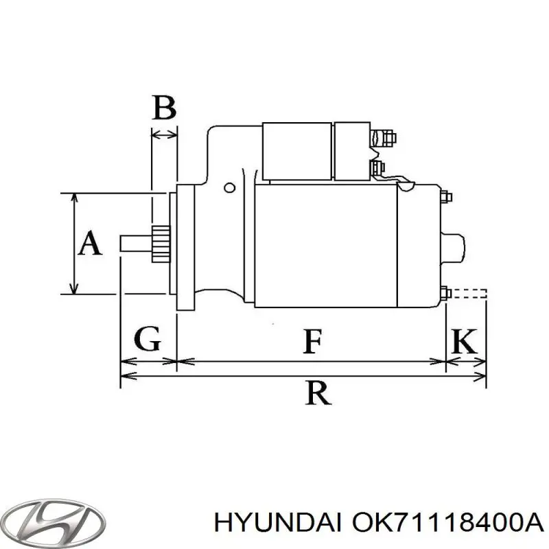 Стартер OK71118400A Hyundai/Kia