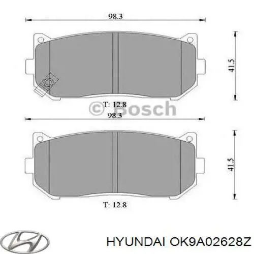 OK9A02628Z Hyundai/Kia Колодки гальмівні задні, дискові