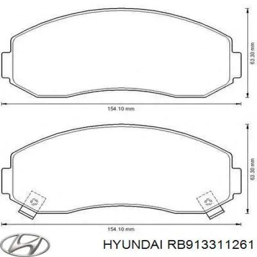 Передні тормозні колодки RB913311261 Hyundai/Kia