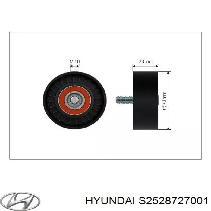 Ролик приводного ременя, паразитний Hyundai/Kia S2528727001 ціна, від 11.08 USD