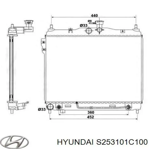 Радіатор основний Hyundai/Kia S253101C100 ціна, від 59.06 USD