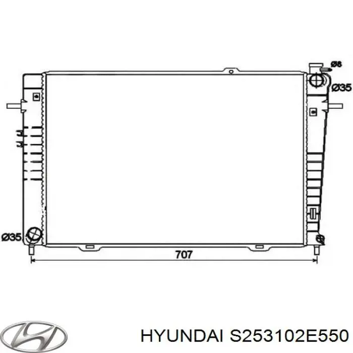 Радіатор охолодження двигуна S253102E550 Hyundai/Kia