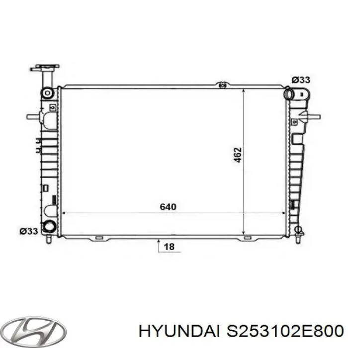 Радіатор охолодження двигуна S253102E800 Hyundai/Kia