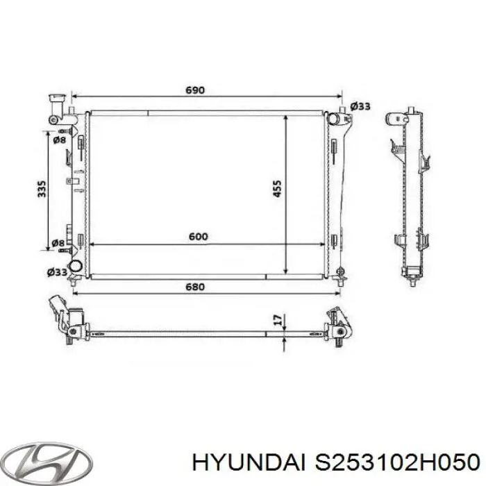 S253102H050 Hyundai/Kia радіатор охолодження двигуна