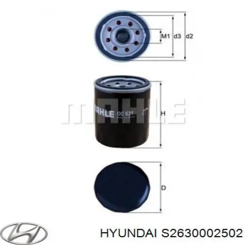 Купити S2630002502 Hyundai/Kia Фільтр очищення масла відцентровий