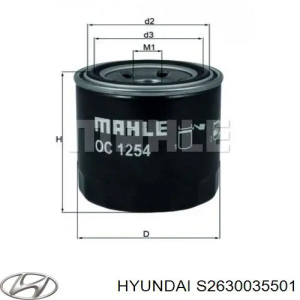 Фільтр масляний Hyundai/Kia S2630035501