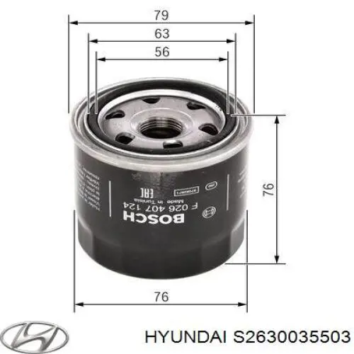 Масляний фільтр S2630035503 Hyundai/Kia