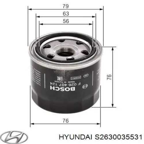 Масляний фільтр двигуна Hyundai/Kia S2630035531 ціна, від 8.23 USD