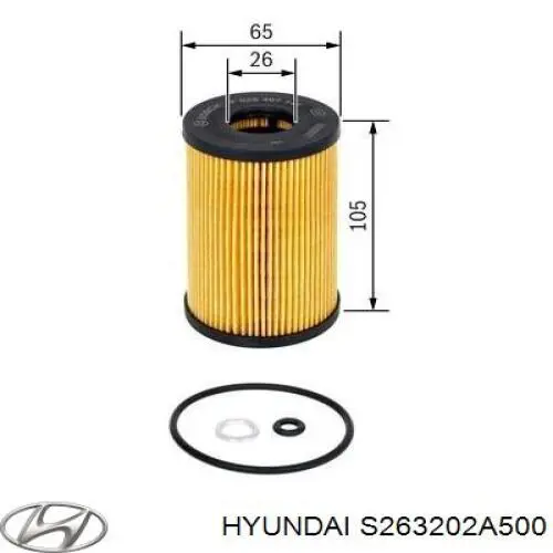S263202A500 Hyundai/Kia фільтр масляний
